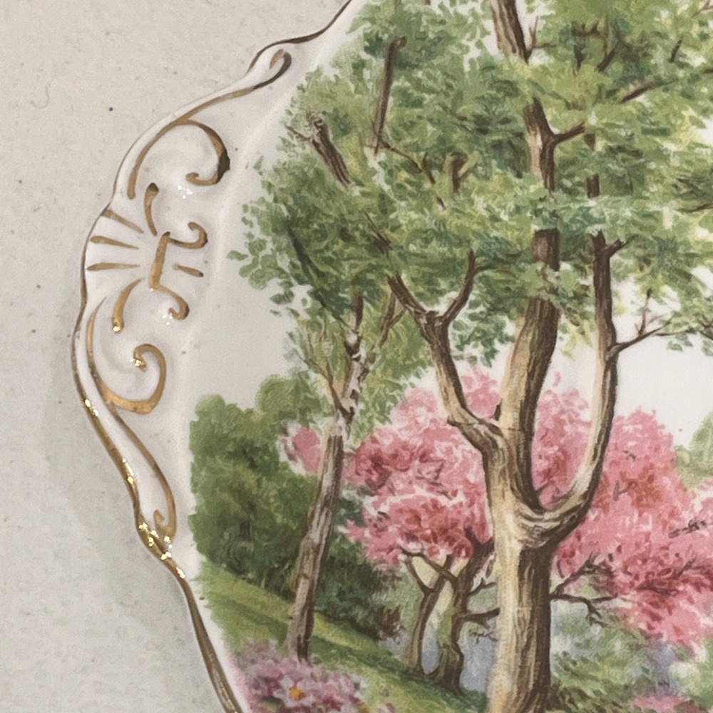 Vintage Royal Standard Spring's Gift Handled Cake Plate 10" Cherry Blossom - Picture 4 of 7